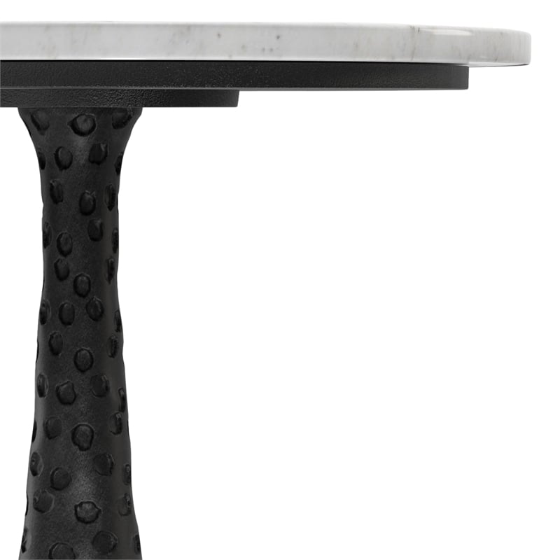 Myles Modern 16 inch Wide Metal Side Table in Black & Fully Assembled