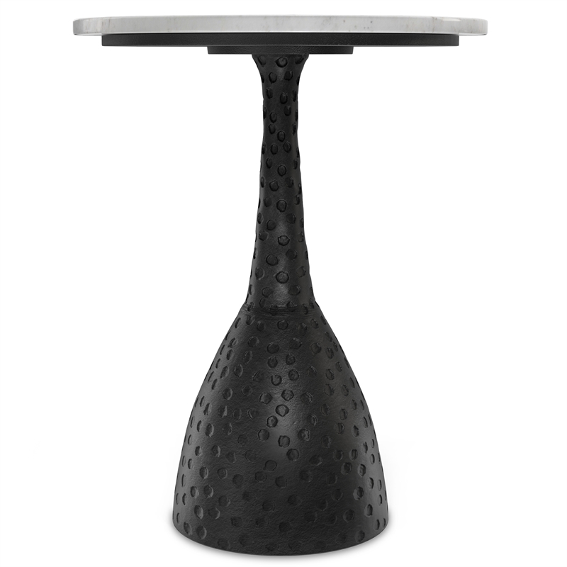 Myles Modern 16 inch Wide Metal Side Table in Black & Fully Assembled