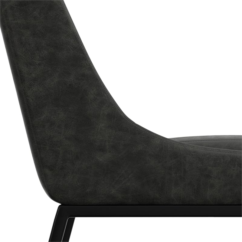 Melody Dining Chair (Setof 2) in Distressed Slate Gray Vegan Faux Leather