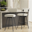 Giselle Modern Swivel Bar Stool (Setof 2) in Natural  Polyester Linen