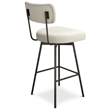 Giselle Modern Swivel Bar Stool (Setof 2) in Natural  Polyester Linen