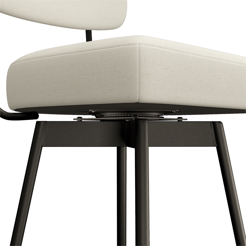 Giselle Modern Swivel Bar Stool (Setof 2) in Natural  Polyester Linen