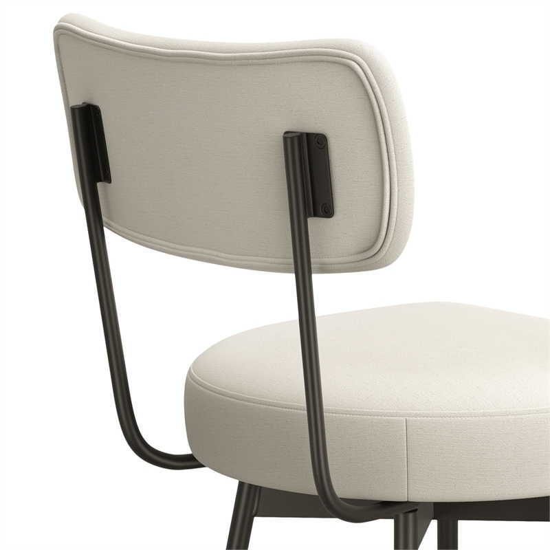 Giselle Modern Swivel Bar Stool (Setof 2) in Natural  Polyester Linen