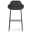 Mira Contemporary Bar Stool in Distressed Slate Gray  Vegan Faux Leather