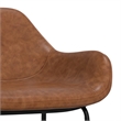 Mira Contemporary Modern Bar Stool in Distressed Tan  Vegan Faux Leather