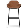 Mira Contemporary Modern Bar Stool in Distressed Tan  Vegan Faux Leather