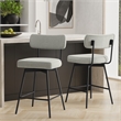 Giselle Modern Swivel Counter Height Stool(setof2)in Light Gray Polyester Linen