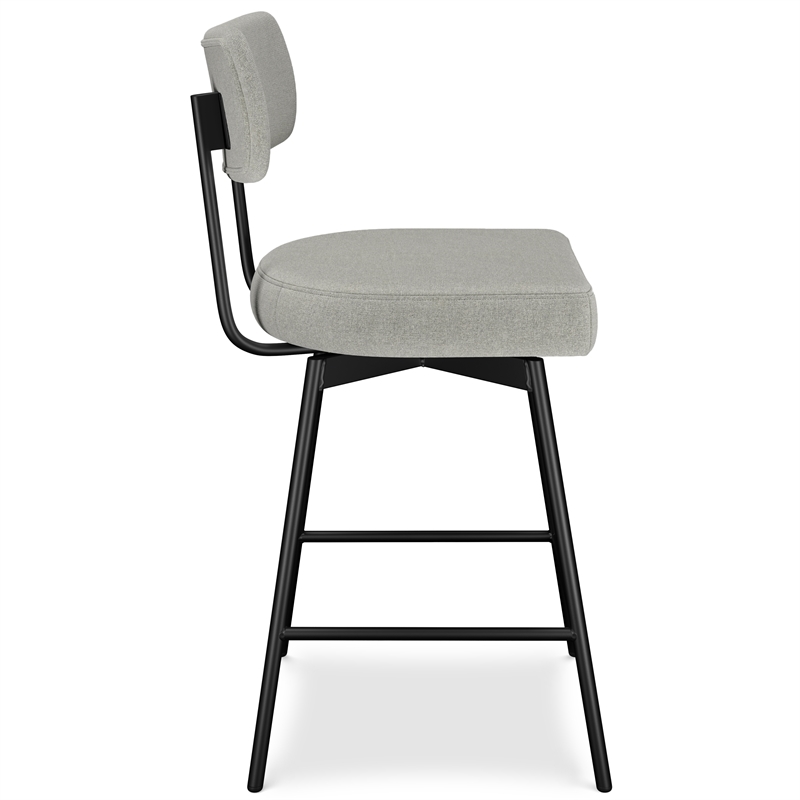 Giselle Modern Swivel Counter Height Stool(setof2)in Light Gray Polyester Linen