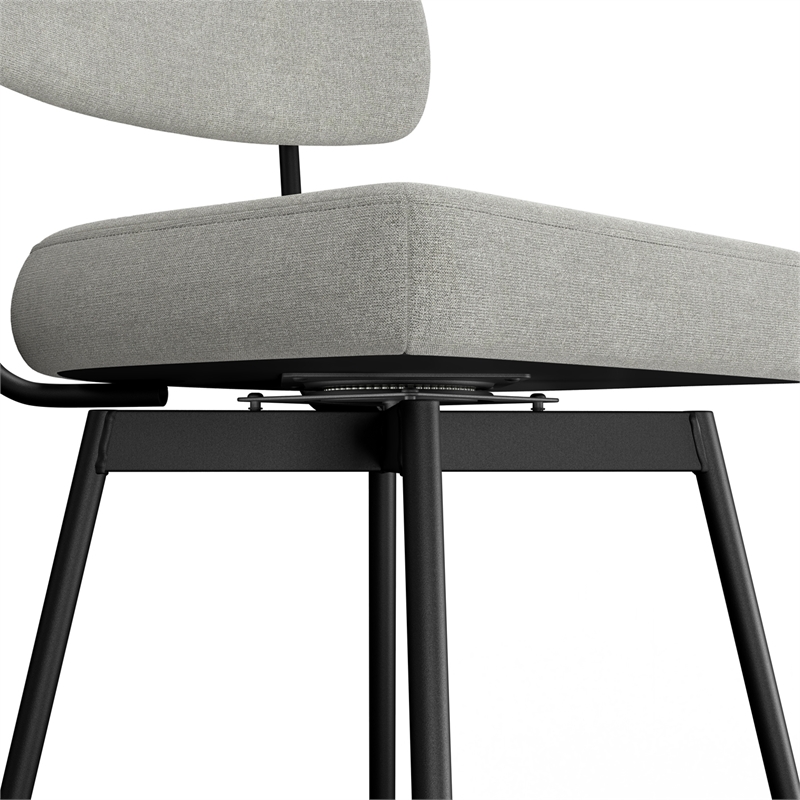 Giselle Modern Swivel Counter Height Stool(setof2)in Light Gray Polyester Linen
