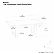 Simpli Home Aeris 72 inch Wide Solid Mango Farmhouse Dining Table in Gray Wash