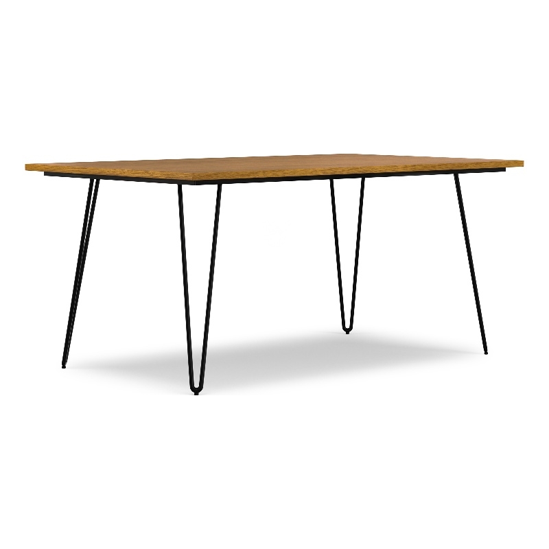 Simpli Home Hunter 66 x40 inch Rectangle Industrial Dining Table in Oak