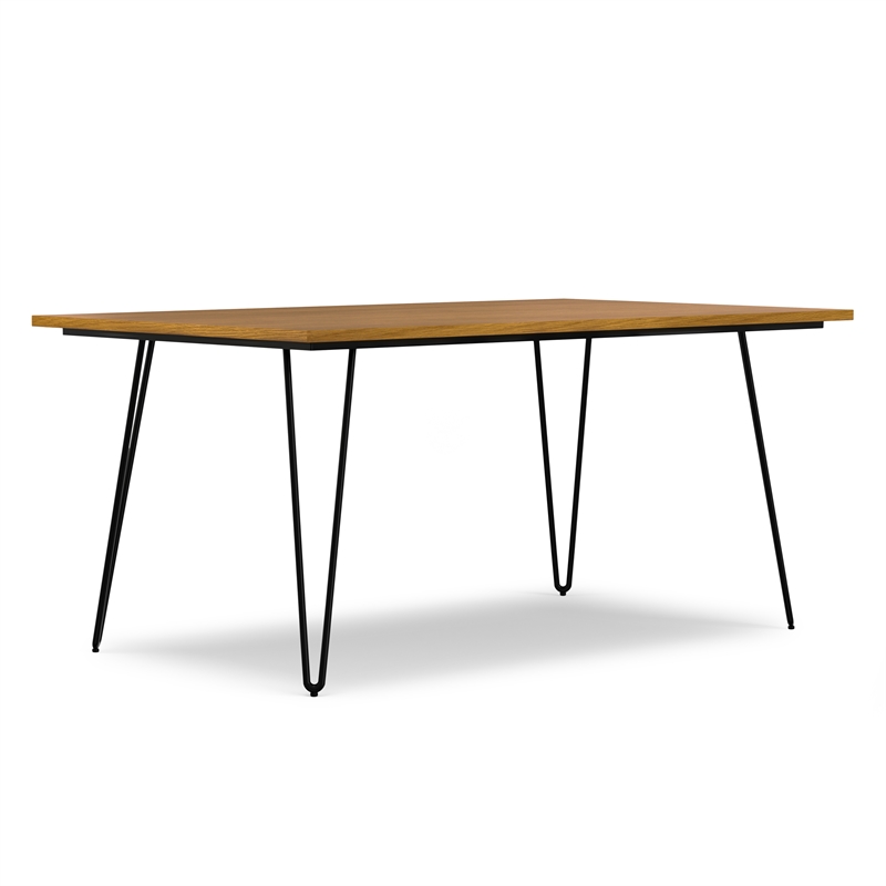 Simpli Home Hunter 66 x40 inch Rectangle Industrial Dining Table in Oak