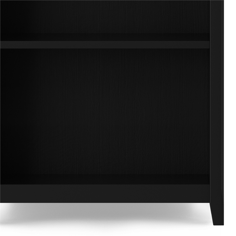 Acadian SOLID WOOD 72 inch x 26 inch Transitional 5 Shelf Bookcase in Black