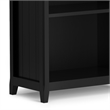 Acadian SOLID WOOD 72 inch x 26 inch Transitional 5 Shelf Bookcase in Black