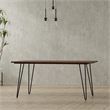 Hunter 66 inch x 40 inch Rectangle Industrial Dining Table in Walnut Veneer
