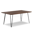 Hunter 66 inch x 40 inch Rectangle Industrial Dining Table in Walnut Veneer