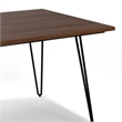 Hunter 66 inch x 40 inch Rectangle Industrial Dining Table in Walnut Veneer