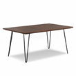 Hunter 66 inch x 40 inch Rectangle Industrial Dining Table in Walnut Veneer