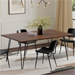 Hunter 66 inch x 40 inch Rectangle Industrial Dining Table in Walnut Veneer