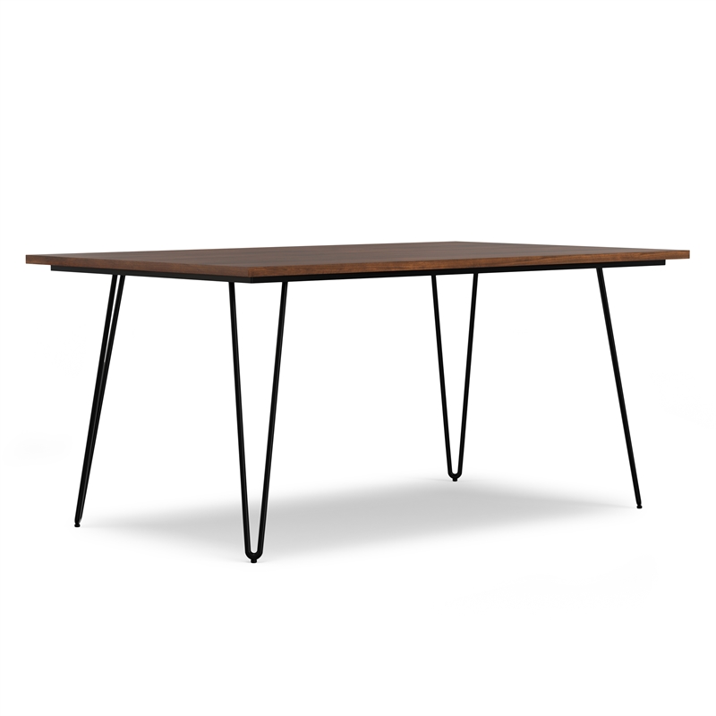 Hunter 66 inch x 40 inch Rectangle Industrial Dining Table in Walnut Veneer