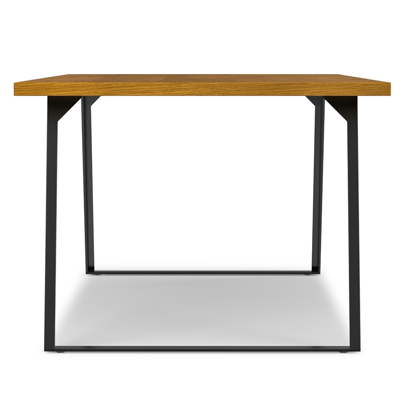 Lowry 66 inch x 40 inch Rectangle Modern Industrial Dining Table in Oak Veneer