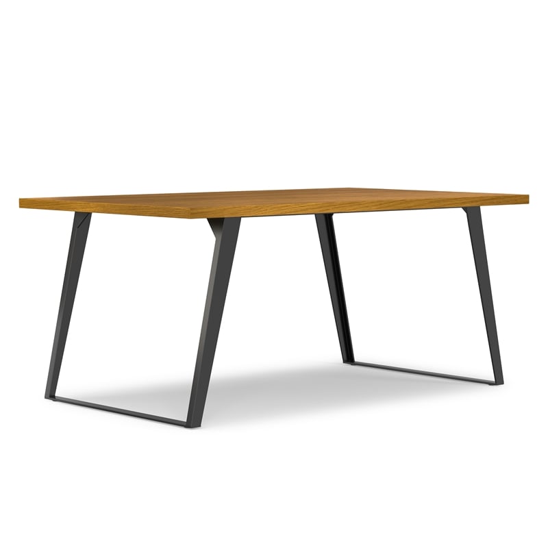Lowry 66 inch x 40 inch Rectangle Modern Industrial Dining Table in Oak Veneer