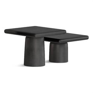 Zachary 21&quot Wide Square Coffee Table 2 Piece Set in Graphite & Fully Assembled