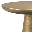 Dominique Contemporary 18 inch Wide Metal Side Table in Antique Brass