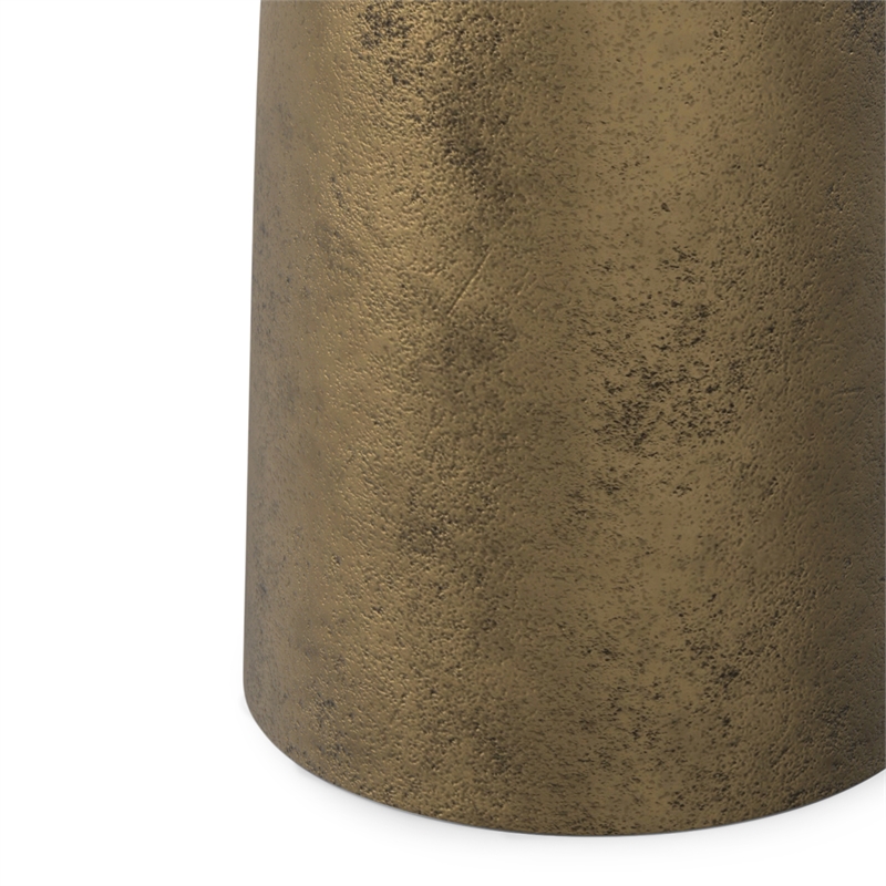 Dominique Contemporary 18 inch Wide Metal Side Table in Antique Brass