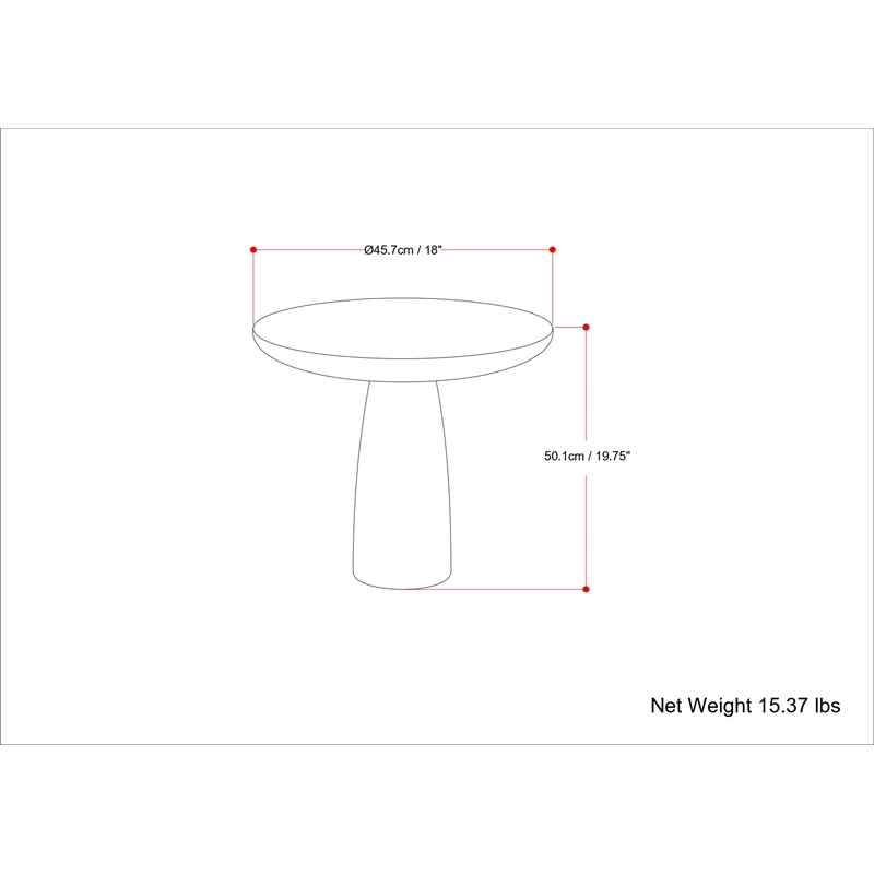 Dominique Contemporary 18 inch Wide Metal Side Table in Antique Brass