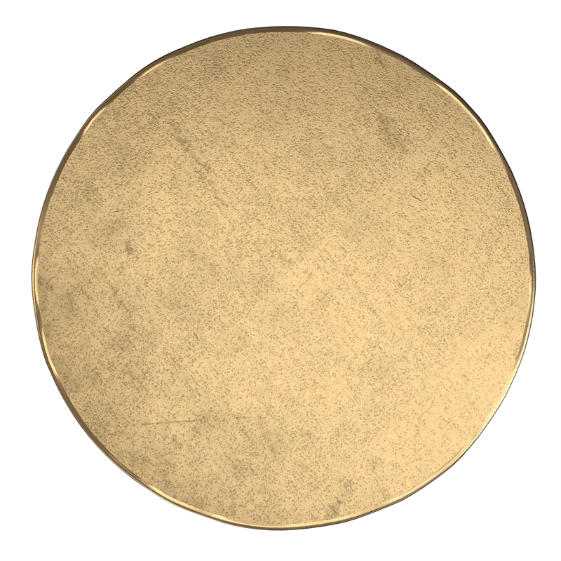 Dominique Contemporary 18 inch Wide Metal Side Table in Antique Brass