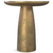 Dominique Contemporary 18 inch Wide Metal Side Table in Antique Brass