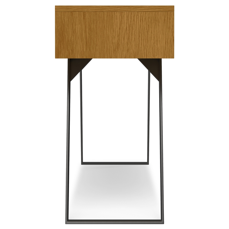 Lowry  60 inch Wide Modern Industrial Console Sofa Table in Oak Veneer
