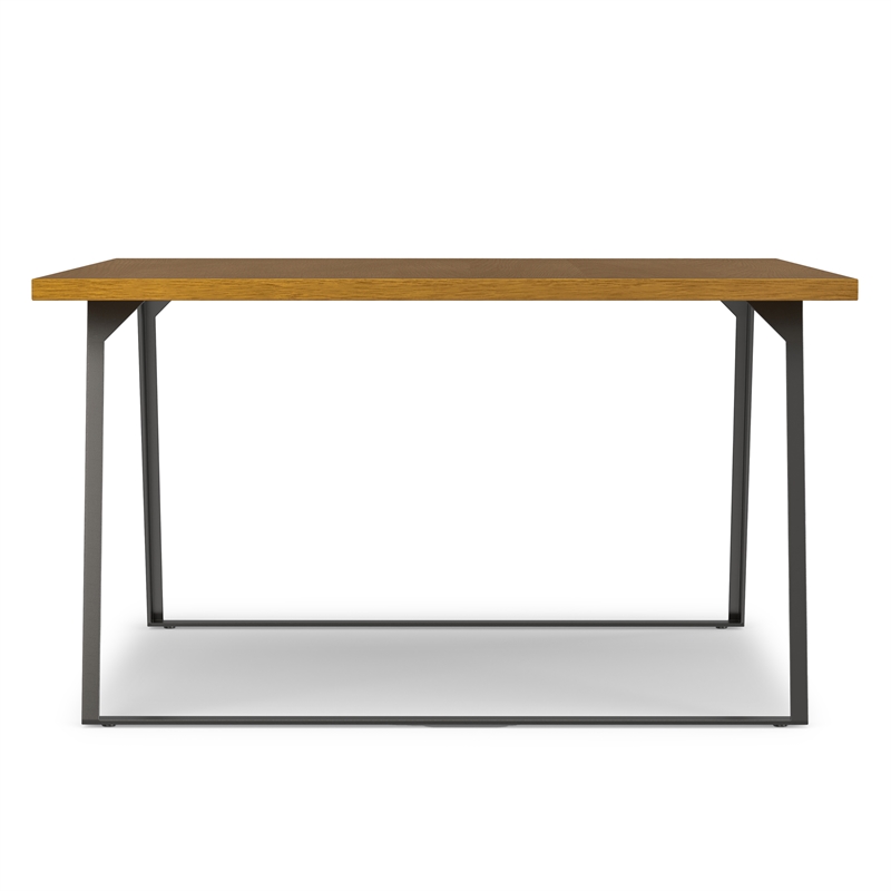 Lowry 54 x 54 inch Square Modern Industrial Square Dining Table in Oak Veneer