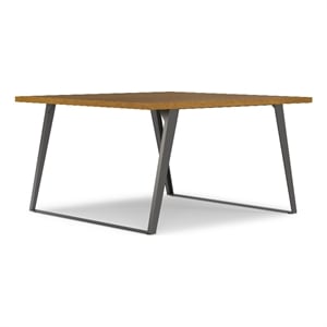 Lowry 54 x 54 inch Square Modern Industrial Square Dining Table in Oak Veneer