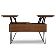 Hunter 32 inch Wide Solid Wood Lift Top Square Coffee Table in Walnut