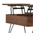 Hunter 32 inch Wide Solid Wood Lift Top Square Coffee Table in Walnut