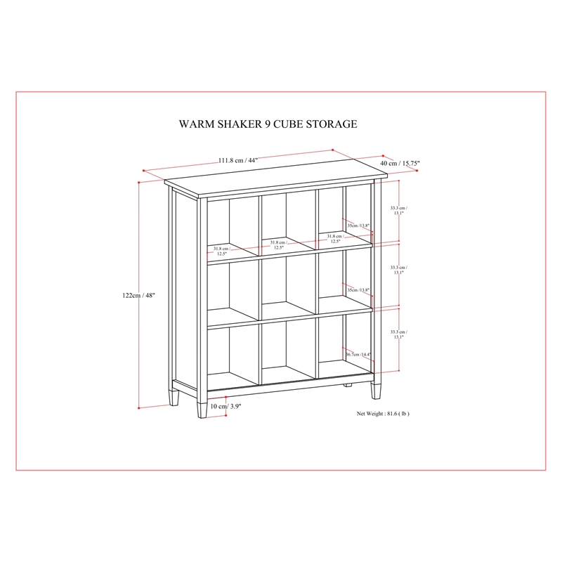 Warm Shaker SOLID WOOD 48x44