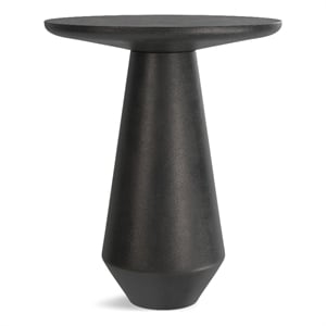 Gloria Contemporary 16 inch Wide Metal Side Table in Graphite & Fully Assembled