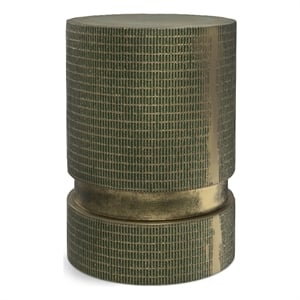Jalen Modern 13&quot Wide Metal Side Table in Light Green Patina & Fully Assembled