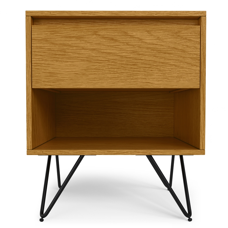 Hunter  20 inch Wide Industrial Nightstand in Oak