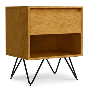 Hunter  20 inch Wide Industrial Nightstand in Oak
