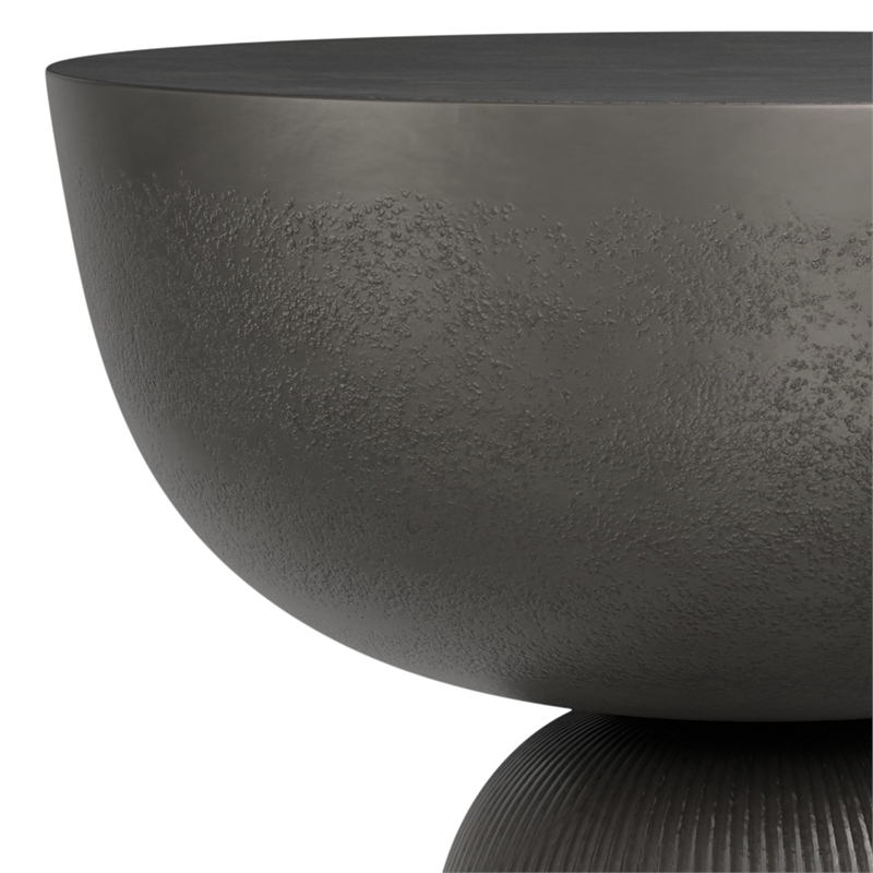 Hughes Contemporary 14 inch Wide Metal Side Table in Black Nickel