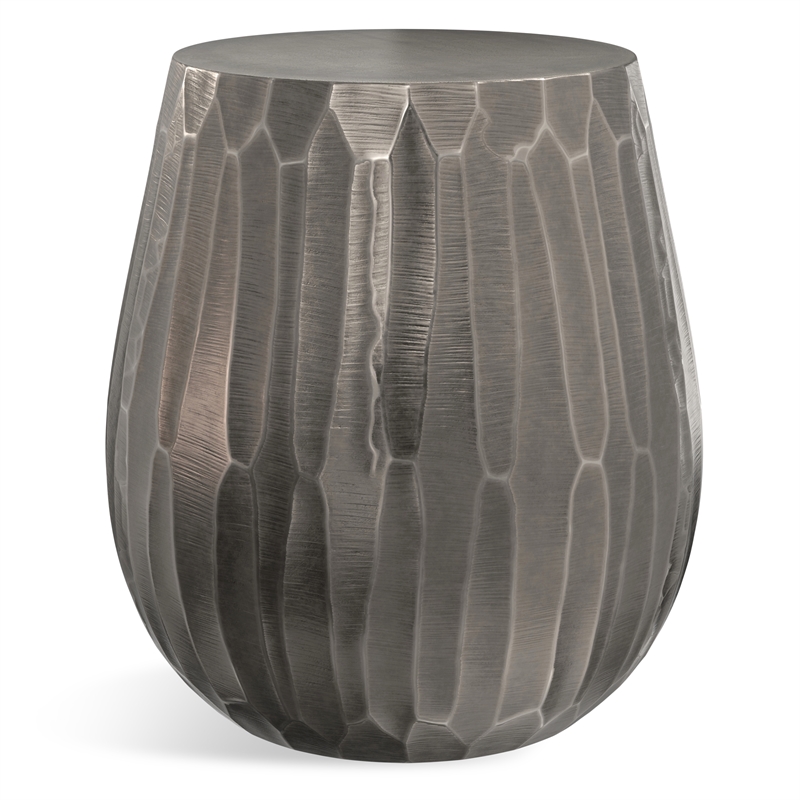 Nellie Modern Industrial 19 inch Wide Metal Side Table in Graphite