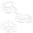Simpli Home Jasmine Pit Sectional Modular Sofa in Performance Fabric