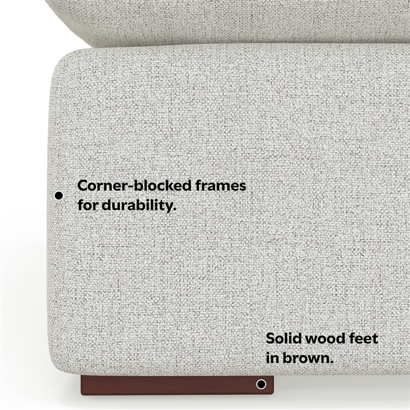 Simpli Home Jasmine Pit Sectional Modular Sofa in Performance Fabric