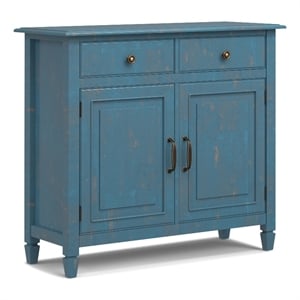 Connaught 40&quotWD Wood Traditional Entryway Storage Cabinet in Coastal Blue