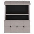 Dover 36 inch Wide Square Coffee Table Storage Ottoman in Cloud Gray Polyester