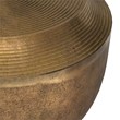 Timmons  21 inch Wide Round Contemporary Coffee Table in Antique Brass