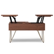 Hunter 32 inch Wide Solid Mango Wood Industrial Lift Top Square Coffee Table in Umber Brown